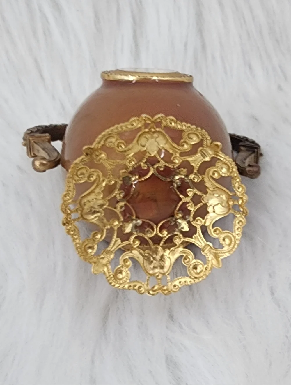 Vivian Alexander Antique Fabrege Egg Clock Brown Gold *needs Battery